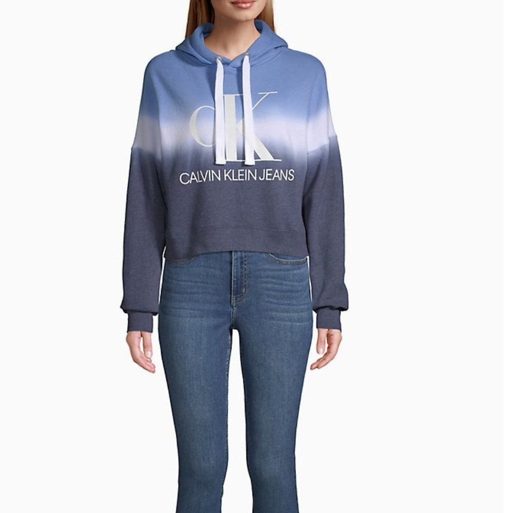 NEW CALVIN KLEIN Ombre Tie Dye Sweatshirt Hooded